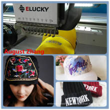 China Shenzhen Elucky high speed two heads embroidery machine for cap embroidery with good quality